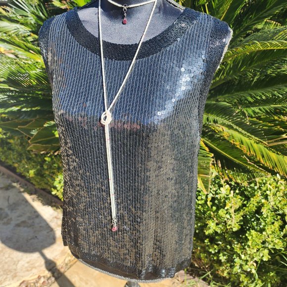 J.L.B. Vintage Black Sequin Top!! - Picture 4 of 4